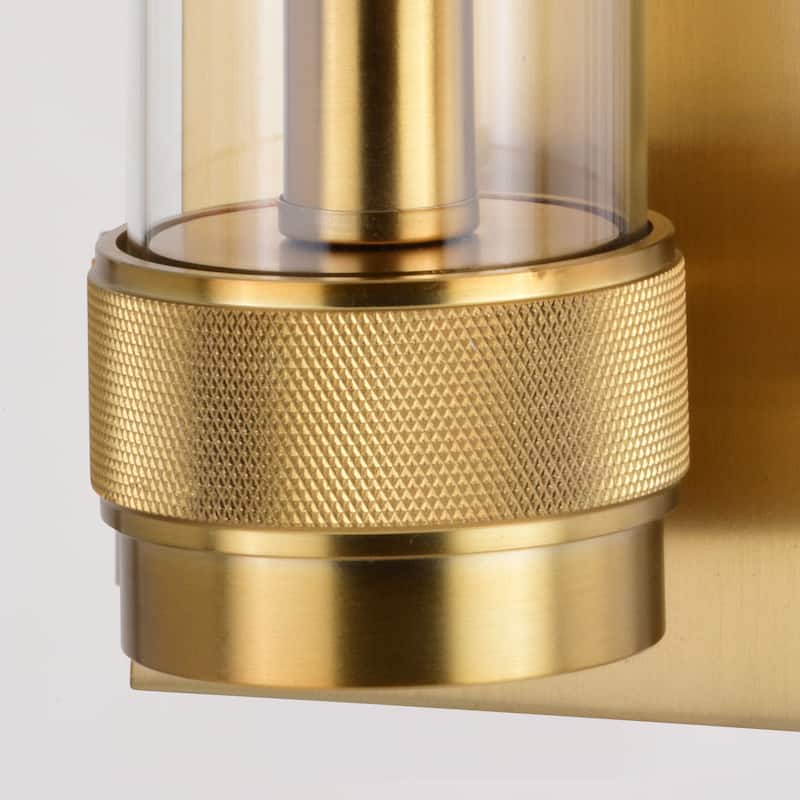 Bari 1 Light Contemporary Wall Sconce with Clear Cylinder Glass