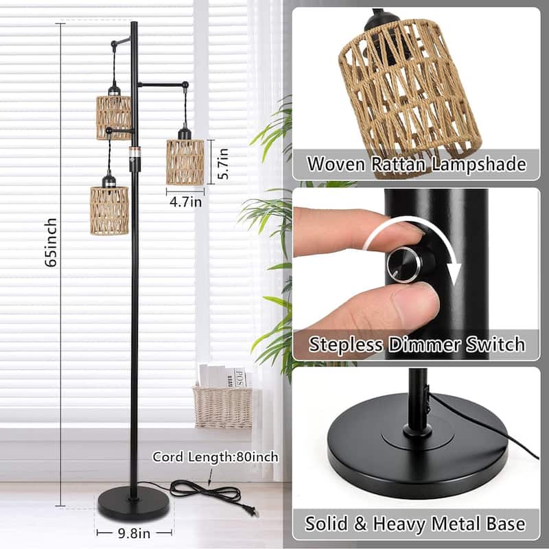 Bohemian Farmhouse Floor Lamp - brown