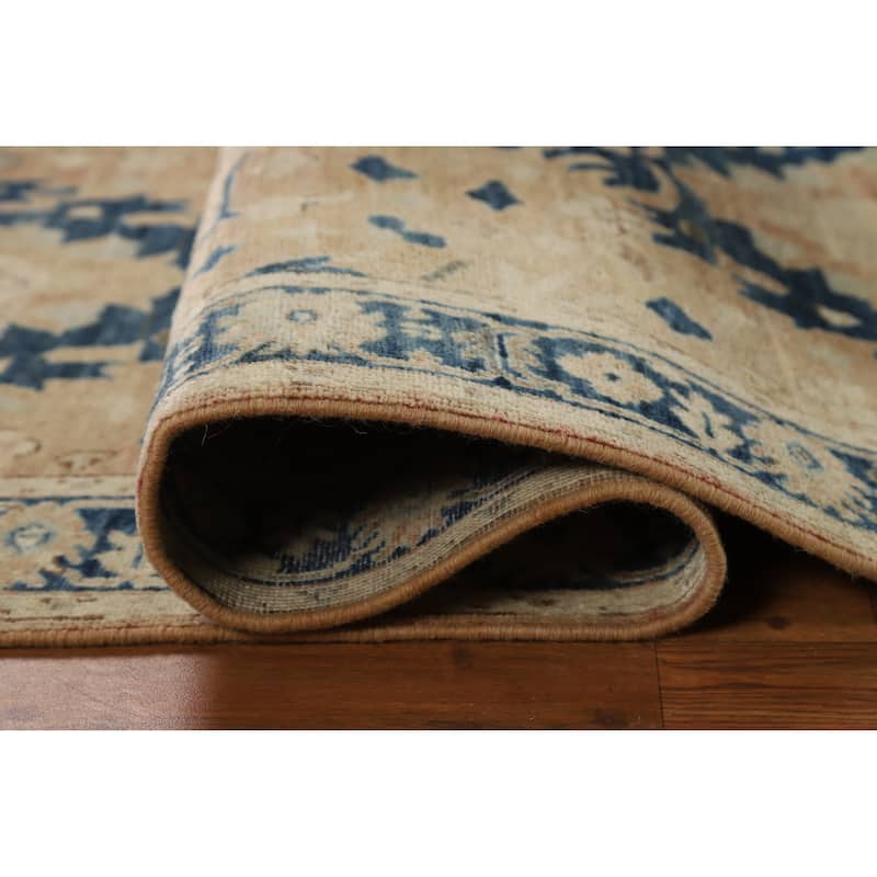 Hand Knotted Oriental 100% Wool Carpet Transitional All-Over Oranges & Rust Oushak Runner Rug - 8' 2'' X 2' 11''