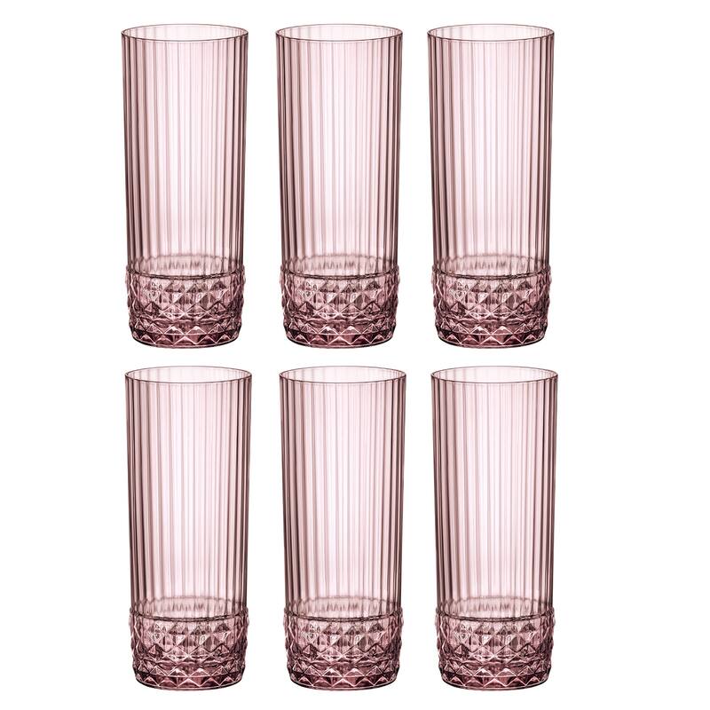 Bormioli Rocco Set of 6 America '20s Long Drink Glasses - 16.25 OZ