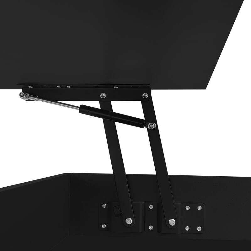 Lift-Top Coffee Table with 2 Drawers, Modern Center Table with Hidden Storage Compartment and LED Lights for Living Room