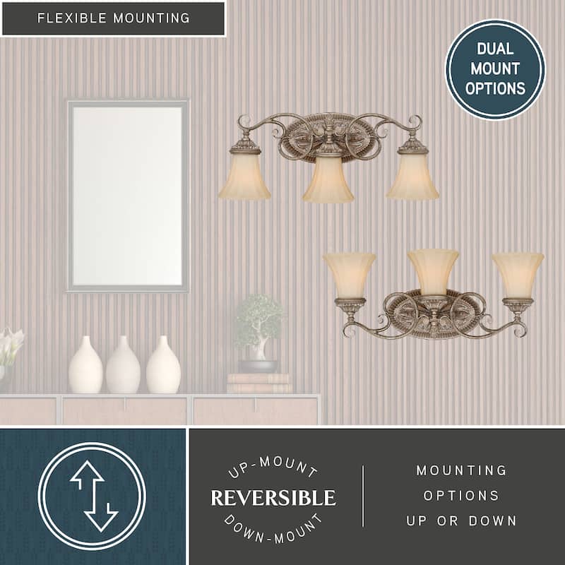 Avenant 3 Light Bronze Bathroom Vanity Fixture - 23-in W x 10.5-in H x 6.5-in D