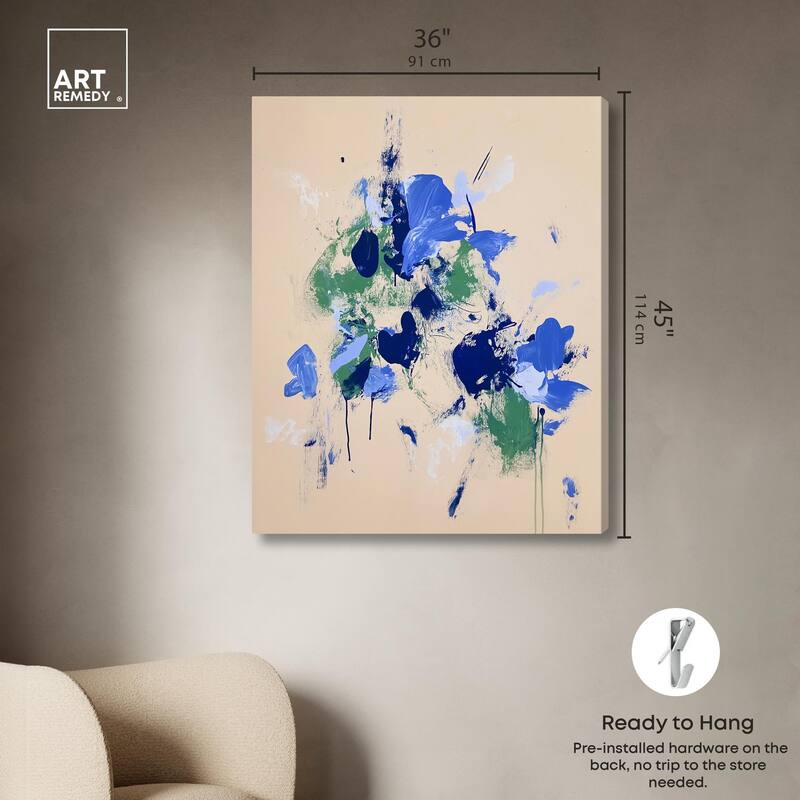 Sapphire Scrawl Canvas by Art Remedy, Gallery Wrapped