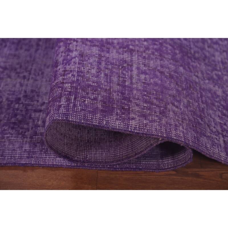 Over-Dyed Purple Anatolian Turkish Vintage Rug Handmade Wool Carpet - 6'10" x 10'0"