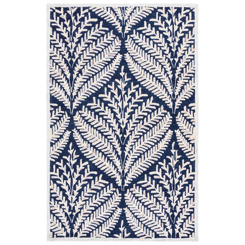 SAFAVIEH Handmade Capri Kert Wool Rug - 5' x 8' - Navy/Ivory