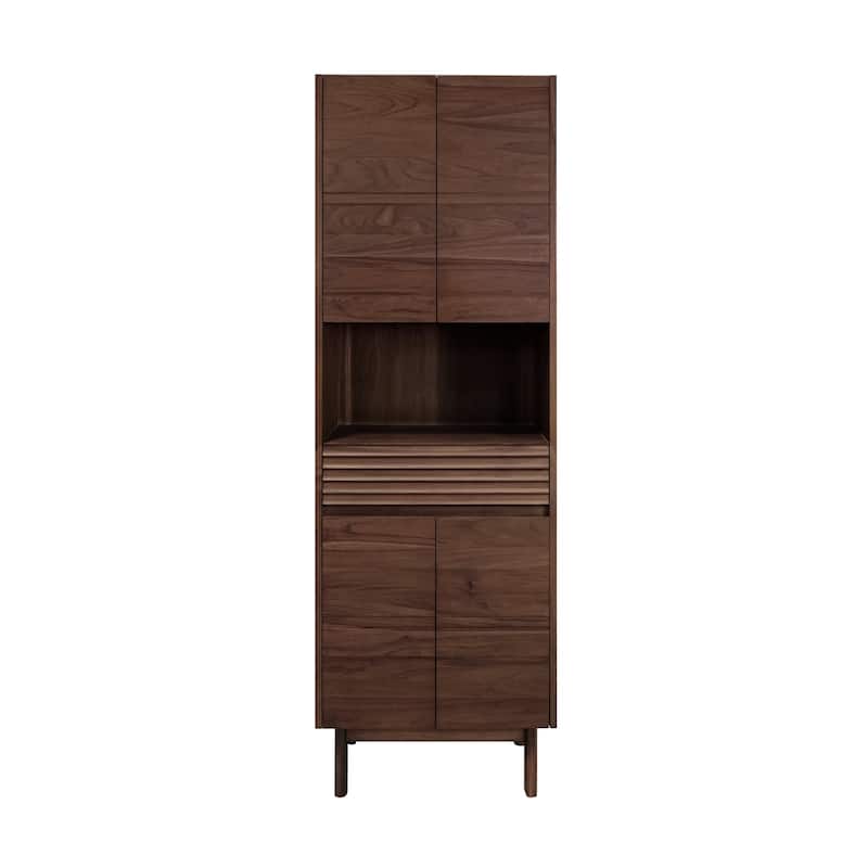 Avanity Carina 24 in. Coffee Teak Freestanding Linen Cabinet - 24"W x 15.7"D x 71"H - 24"W x 15.7"D x 71"H - Coffee Teak
