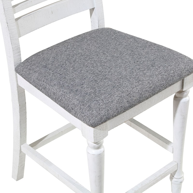 Ionessa Farmhouse Antique White Wood Counter Height Chair by Furniture of America (Set of 2)