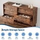 preview thumbnail 3 of 12, 6-Drawer Dresser for Bedroom, 47.2" Wide Mid Century Chest of Drawers, Wooden Dresser TV Stand, Vintage Dressers