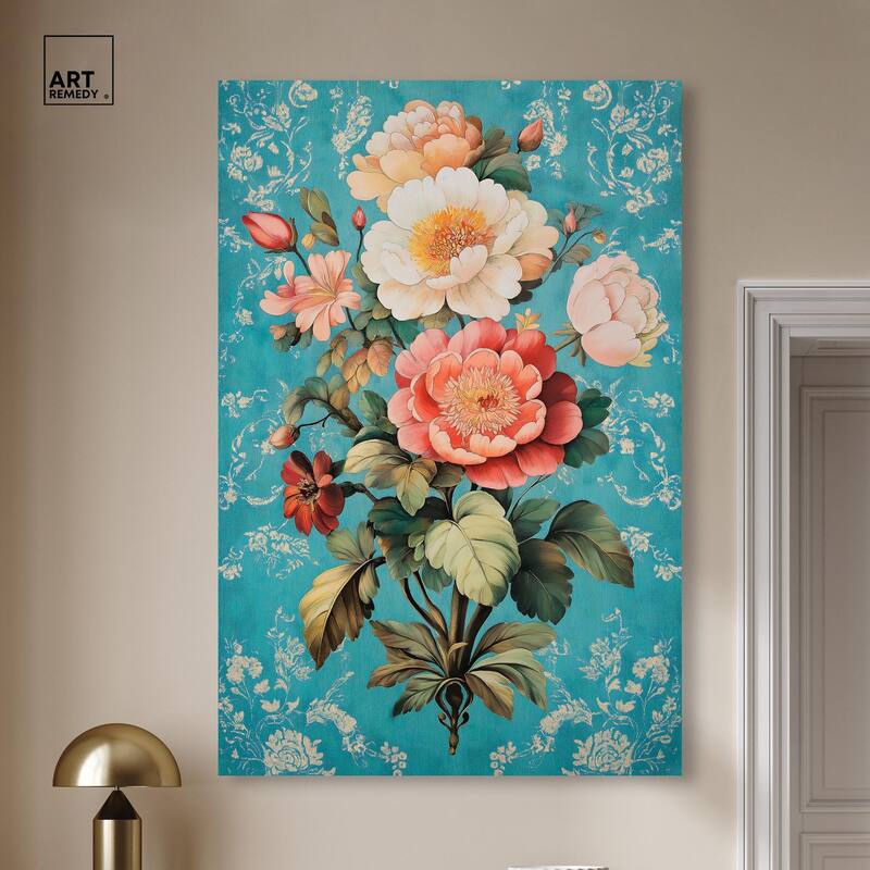 Floral Azure Ascent II Canvas by Art Remedy, Gallery Wrapped