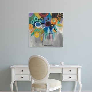 Global Gallery Farida Zaman Misty Yellow Floral Giclee Stretched Canvas Artwork 24 x 24