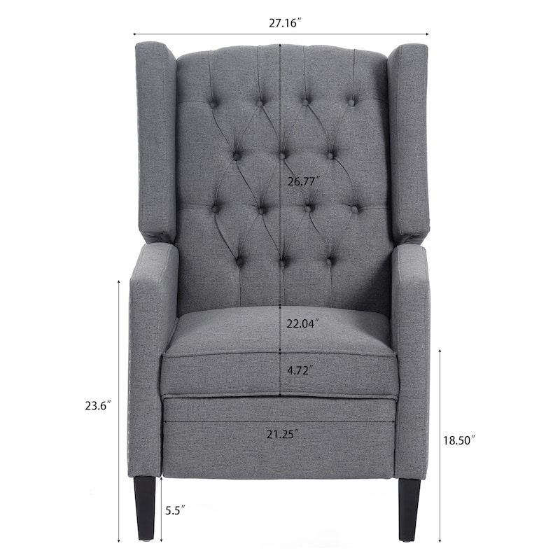 27" Wide Tufted Fabric Wingback Chair