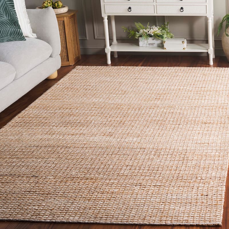 SAFAVIEH Flatweave Natural Bessi Fiber Farmhouse Hemp Rug - 5' x 8' - Natural/Ivory