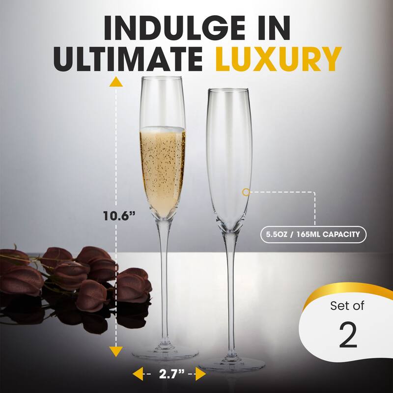 Berkware Premium Crystal Champagne Long Stem Flutes