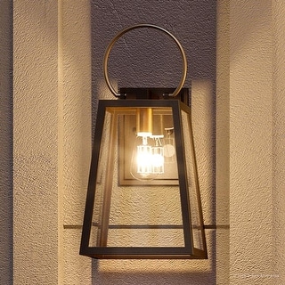 Luxury Vintage Outdoor Wall Light, 18.875"H x 9"W, with  Farmhouse Style Elements, Olde Bronze Finish by Urban Ambiance
