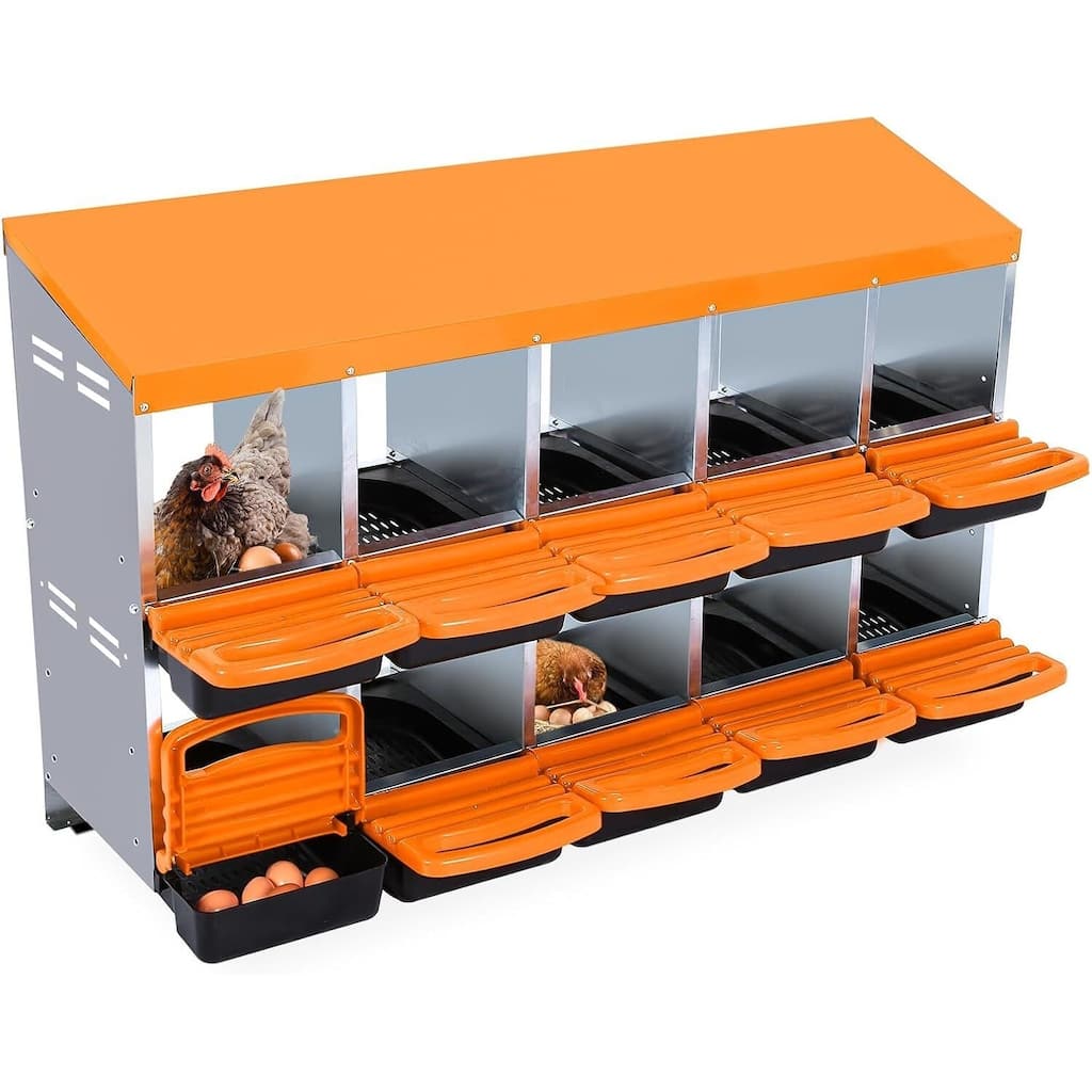 10-Hole Metal Chicken Nesting Box or Easy Cleaning