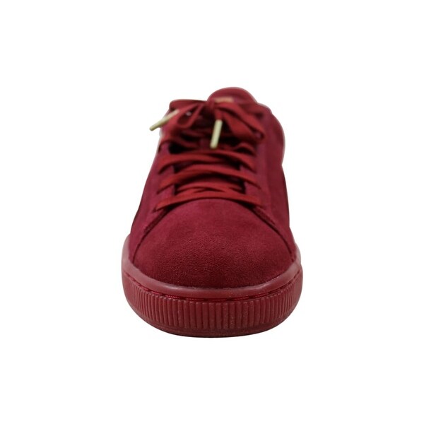Puma Suede Foil 366096-03 Men Shoes New Red Tibetan Casual Burgundy Gold sz 9.5