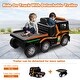 preview thumbnail 1 of 11, 12V Kids Ride On Truck with Detachable Trailer, Kids Battery Powered Cars with Swing Function & RC - 56.3" x 28.3" x 26.4 " Orange-Black