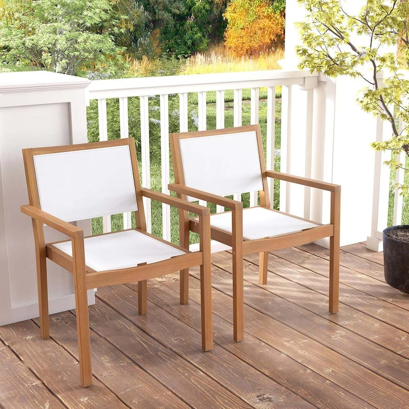 2/4PCS Stackable Dining Chair Patio Armchairs Conversation Chair Set
