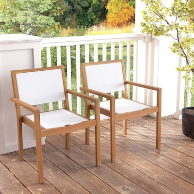 2/4PCS Stackable Dining Chair Patio Armchairs Conversation Chair Set