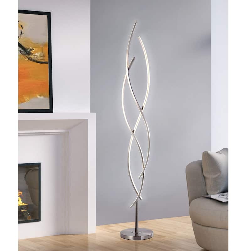 SWAVE 63"H LED Floor Lamp - Brushed Nickel