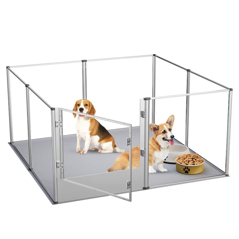 Acrylic Dog Playpen Fence Exercise Play Pen for Cats, Puppies, Rabbits
