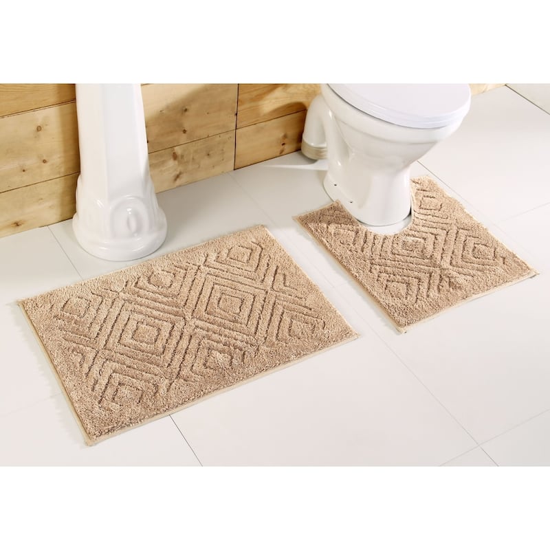 Trier Cotton Non-skid 2-piece Contour and Bath Rug Set by Better Trends
