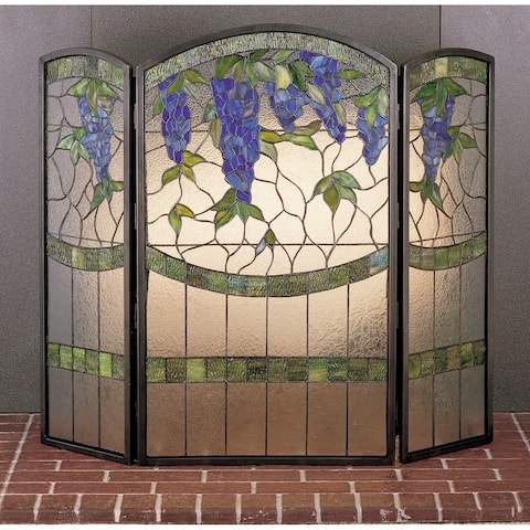 Meyda Tiffany Stained Glass / Tiffany Fireplace Screen from the Floral - Tiffany Glass