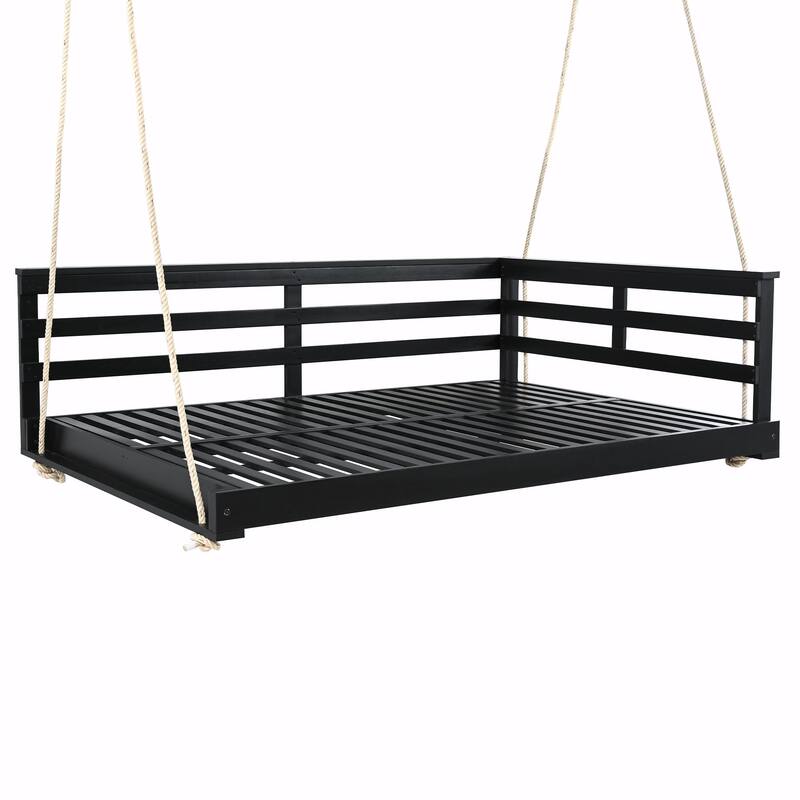 Country Patio Wooden Twin Size Swing Daybed Porch Swing Frame