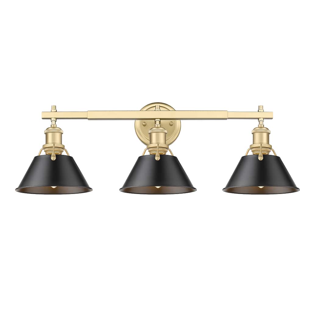 Orwell 3-Light Vanity Light in Brushed Champagne Bronze with Matte Black - Gold