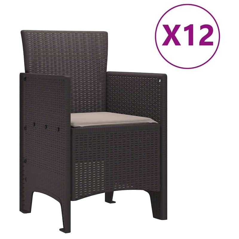 vidaXL Garden Dining Set 1315 pcs Anthracite/Brown Polt rattan - 350 x 100 x 73 cm