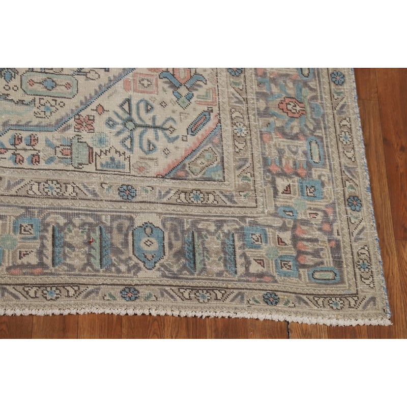 Geometric Tabriz Persian Vintage Area Rug Handmade Wool Carpet - 6'6"x 9'10"