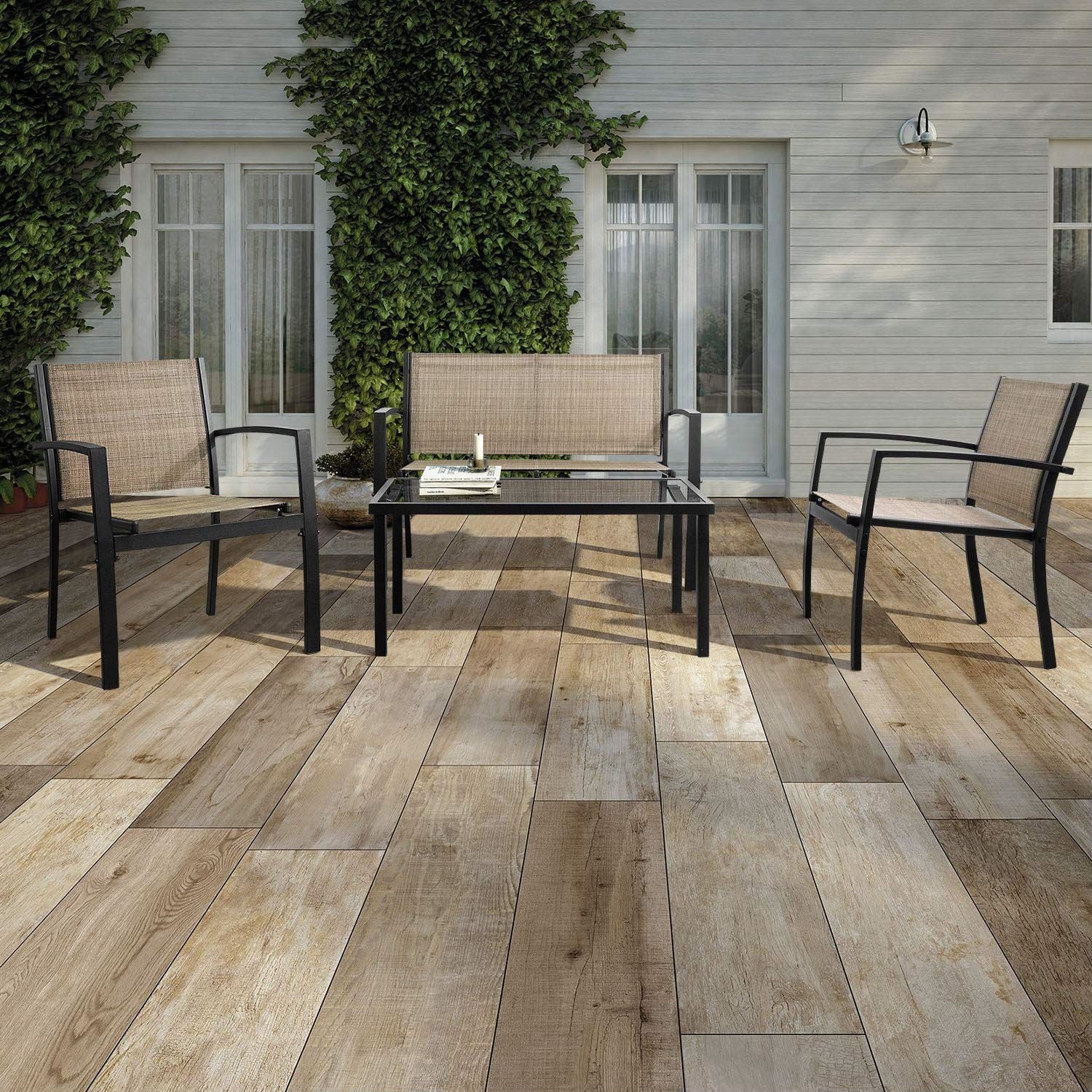 Homall 4 pieces best sale outdoor patio furniture sets