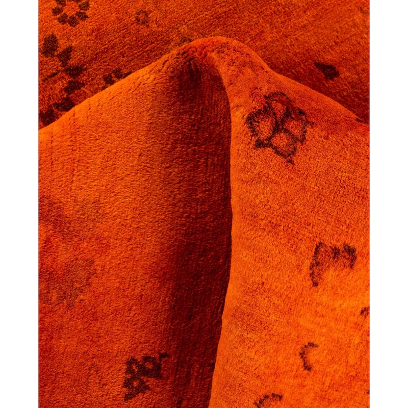 Overdyed One-of-a-Kind Hand-Knotted Area Rug - Orange - 4' 7" x 7' 2"