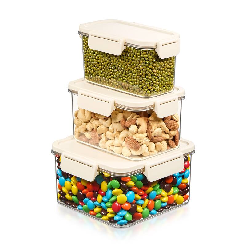 Sorbus Airtight Food Storage Container Set, Stackable Clear Pantry Canisters with Lids