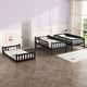 preview thumbnail 4 of 30, Triple Rubber Wood Detachable Bunk Bed with Ladders and Guardrails,Twin Size
