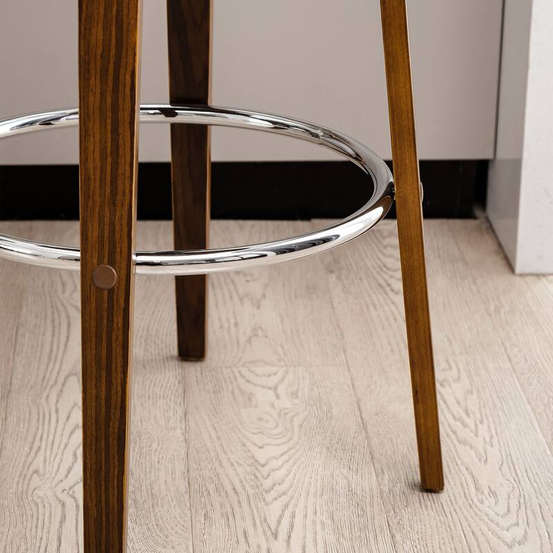 Glitzhome Set of 4 Modern Counter or Bar Height Faux Leather Swivel Pub Stools