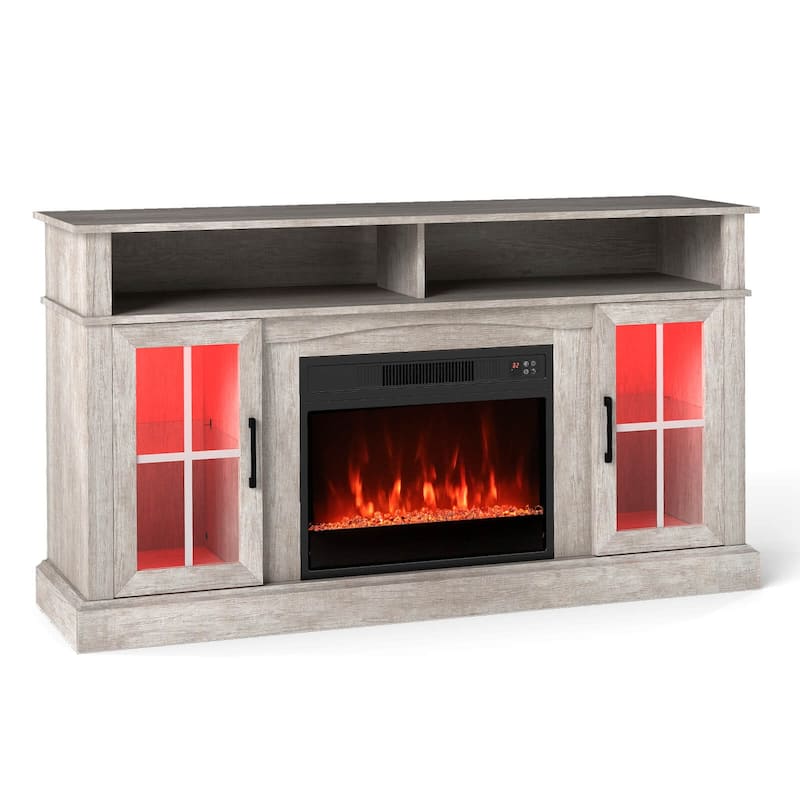 Costway 58" Fireplace TV Stand with LED Lights Entertainment Center - See Details