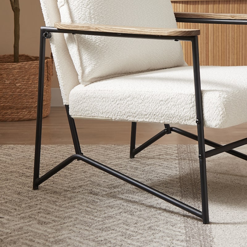 Art Leon Wooden Armrest Accent Chair