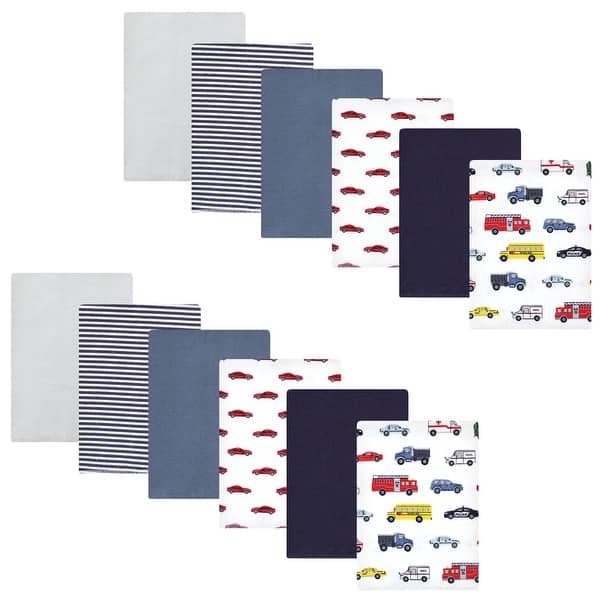 slide 1 of 1, Hudson Baby Infant Boy Cotton Flannel Burp Cloths Bundle, Going Places, One Size - Going Places - One Size One Size - Going Places