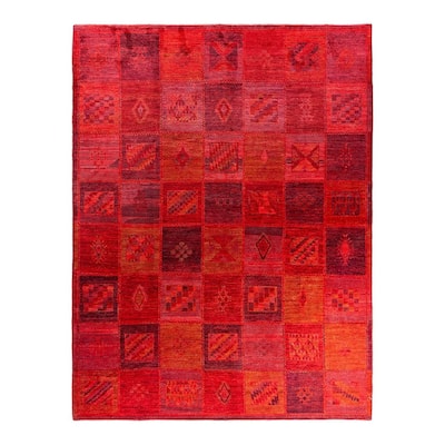 Vibrance One-of-a-Kind Hand-Knotted Area Rug - Red, 9' 2" x 11' 9" - 9' 2" x 11' 9"