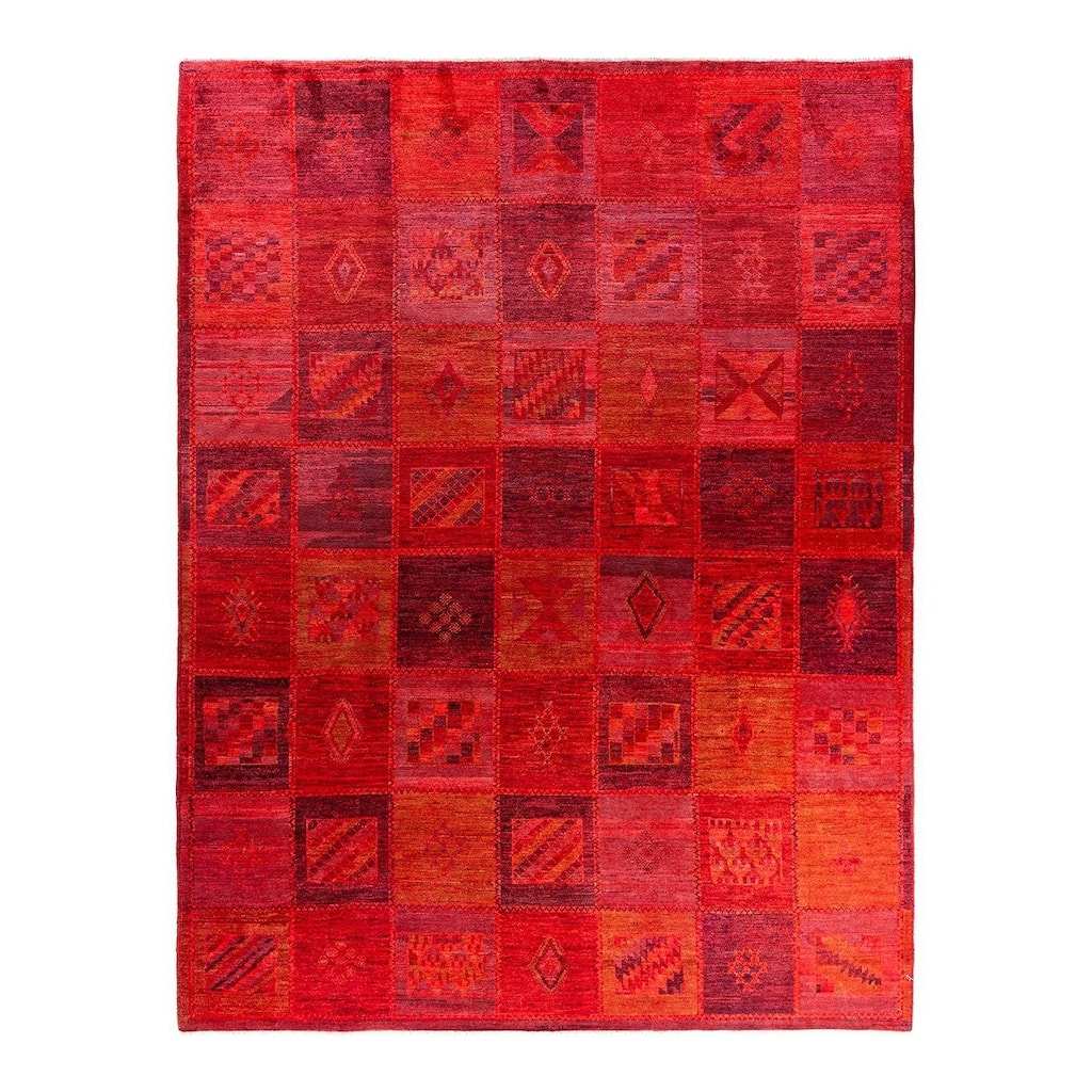 Vibrance One-of-a-Kind Hand-Knotted Area Rug - Red, 9' 2" x 11' 9" - 9' 2" x 11' 9"
