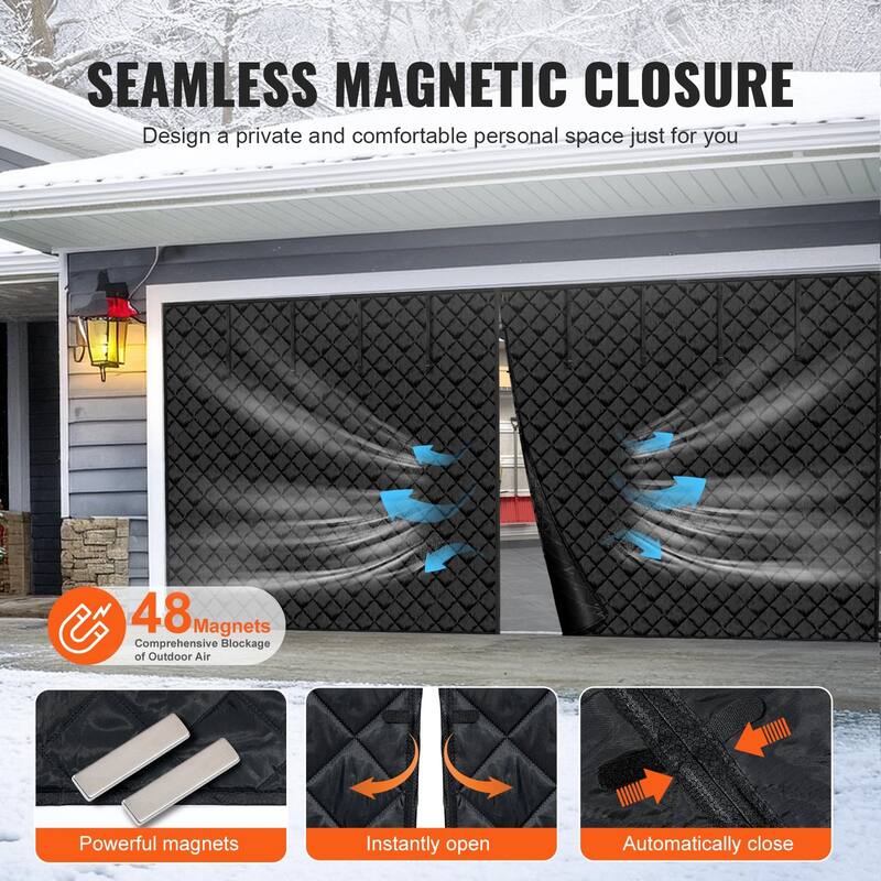 Garage Door Screen for Winter 10.3 x 8.14 ft Garage Door Insulation Kit - Multi