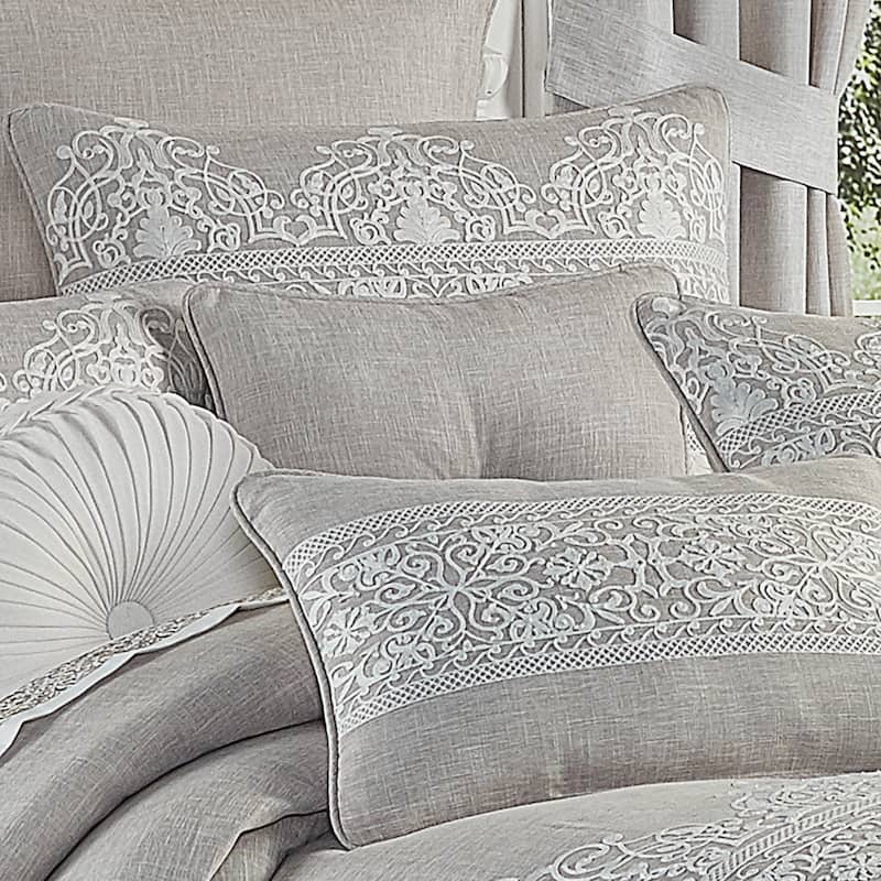 J. Queen New York Aimee 18 Inch Square Decorative Throw Pillow - Accent - Polyester - Beige