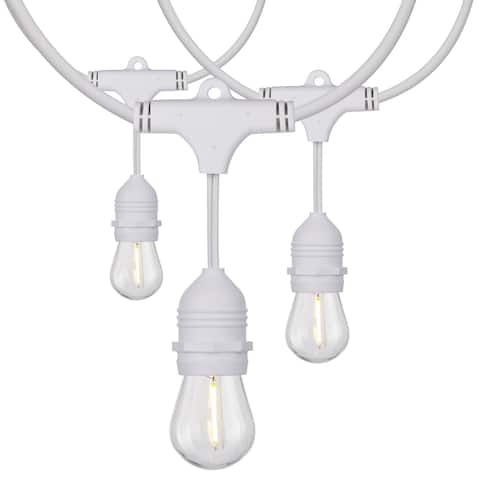 24Ft LED String Light Includes 12-S14 bulbs 2000K White Cord
