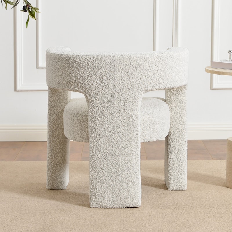 KINWELL 28" Wide Boucle Upholstered Square Armchair