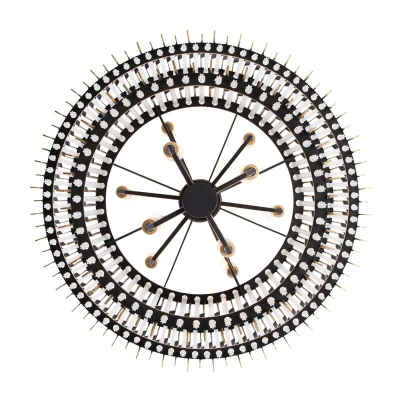 Varaluz Park Row 2-Tier Chandelier - Matte Black/French Gold