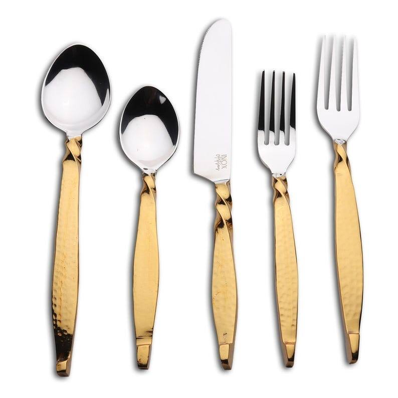 INOX ARTISANS Twisted Urban Flatware, 5-Pc. Place Setting