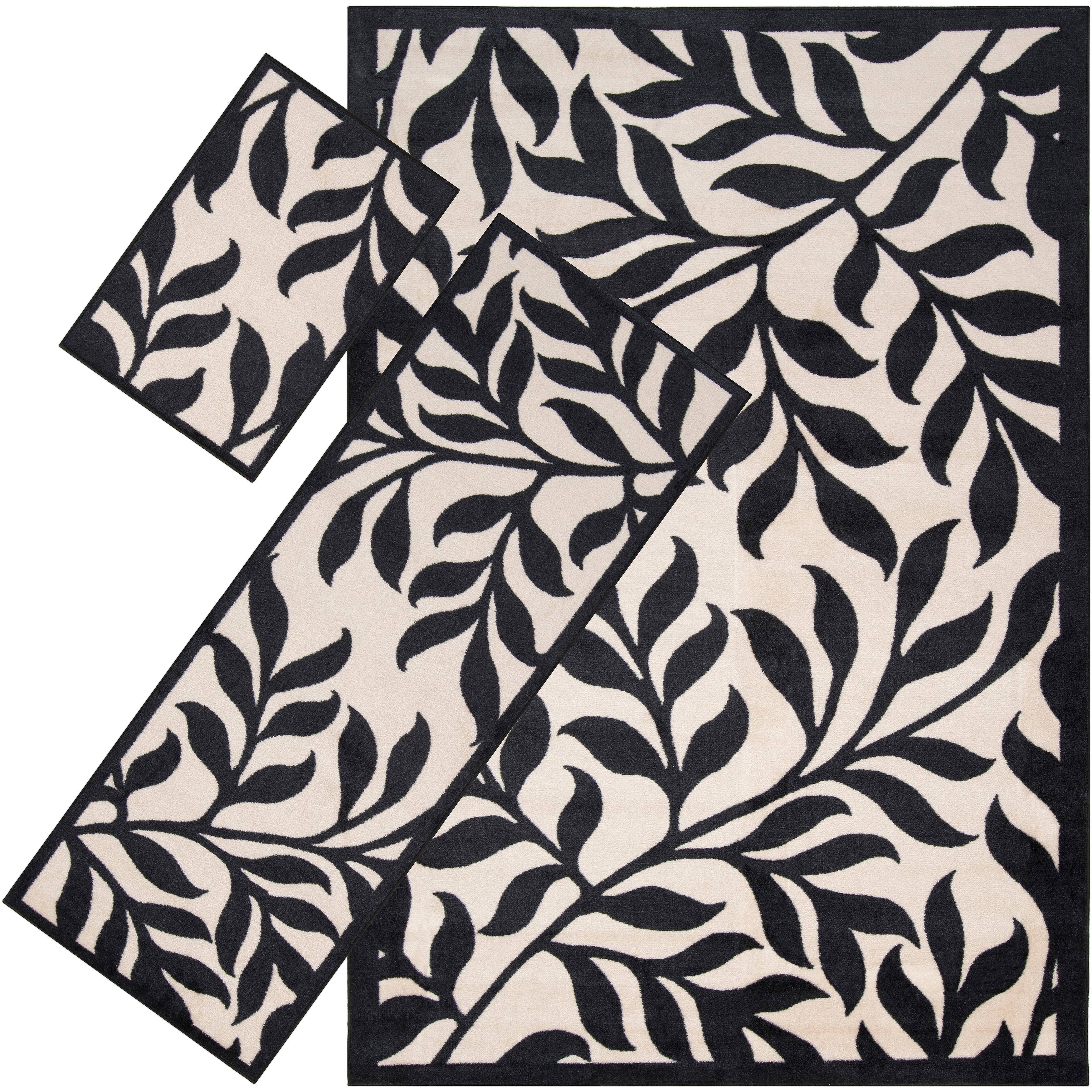 Woven Black Tabluar 3-piece Rug Set - 3PC - Bed Bath & Beyond - 6680032