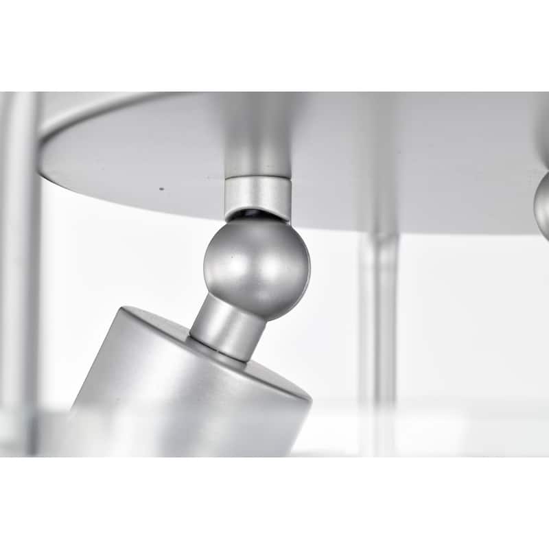 Fortuna Semi Flush Mount Ceiling Light Satin Silver and Seeded Glass Finish 3-Light - N/A