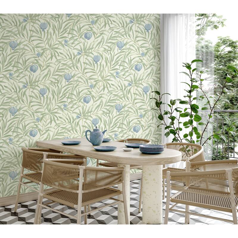 Belgravia Decor Elena Blue Pomegranate Wallpaper